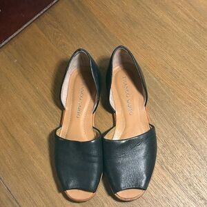 Franco Sarto Black Leather Flats